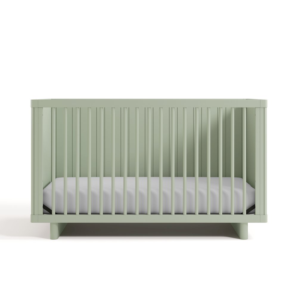 Kyoto Deluxe Convertible Crib with Bonus Toddler Guardrail - Sage. Picture 3
