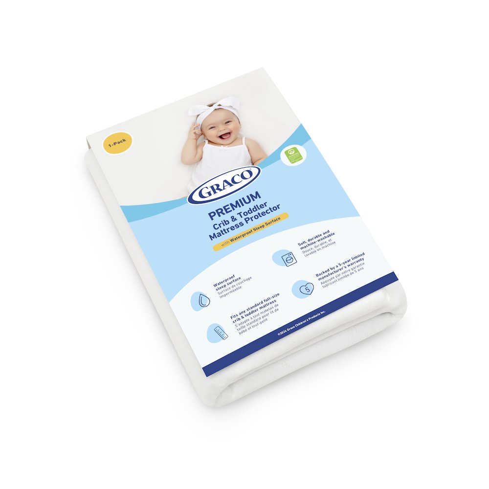 Graco Premium Waterproof Crib and Toddler Mattress Protector - 1 Pack. Picture 5