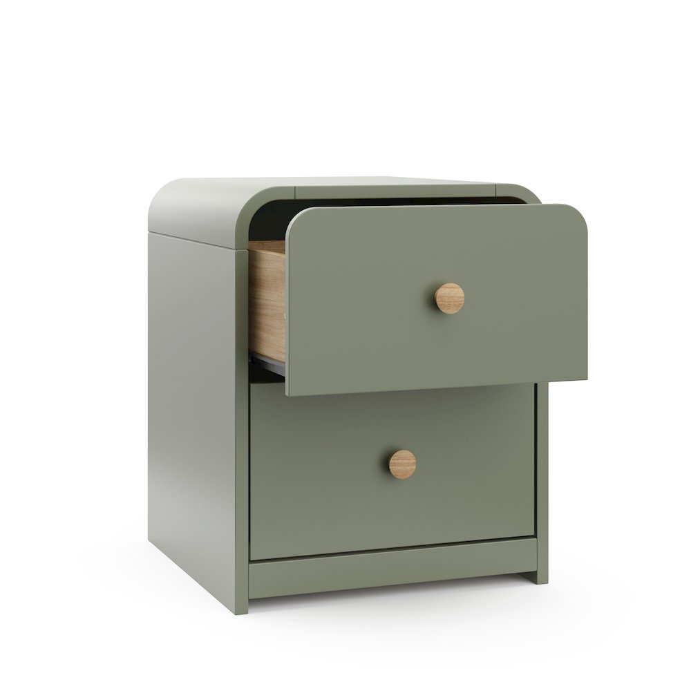 Storkcraft Next Santos 2-Drawer Nightstand (Olive with Natural). Picture 5