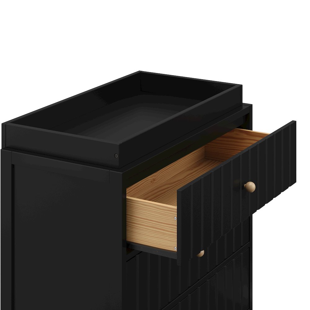 Graco Teddi 3 Drawer Chest with Changing Table Topper (Black). Picture 5