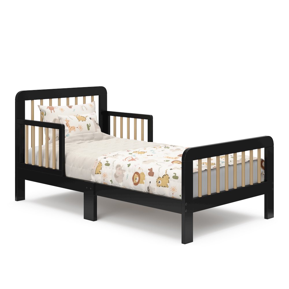 Storkcraft Pasadena Toddler Bed - Black with Driftwood. Picture 3