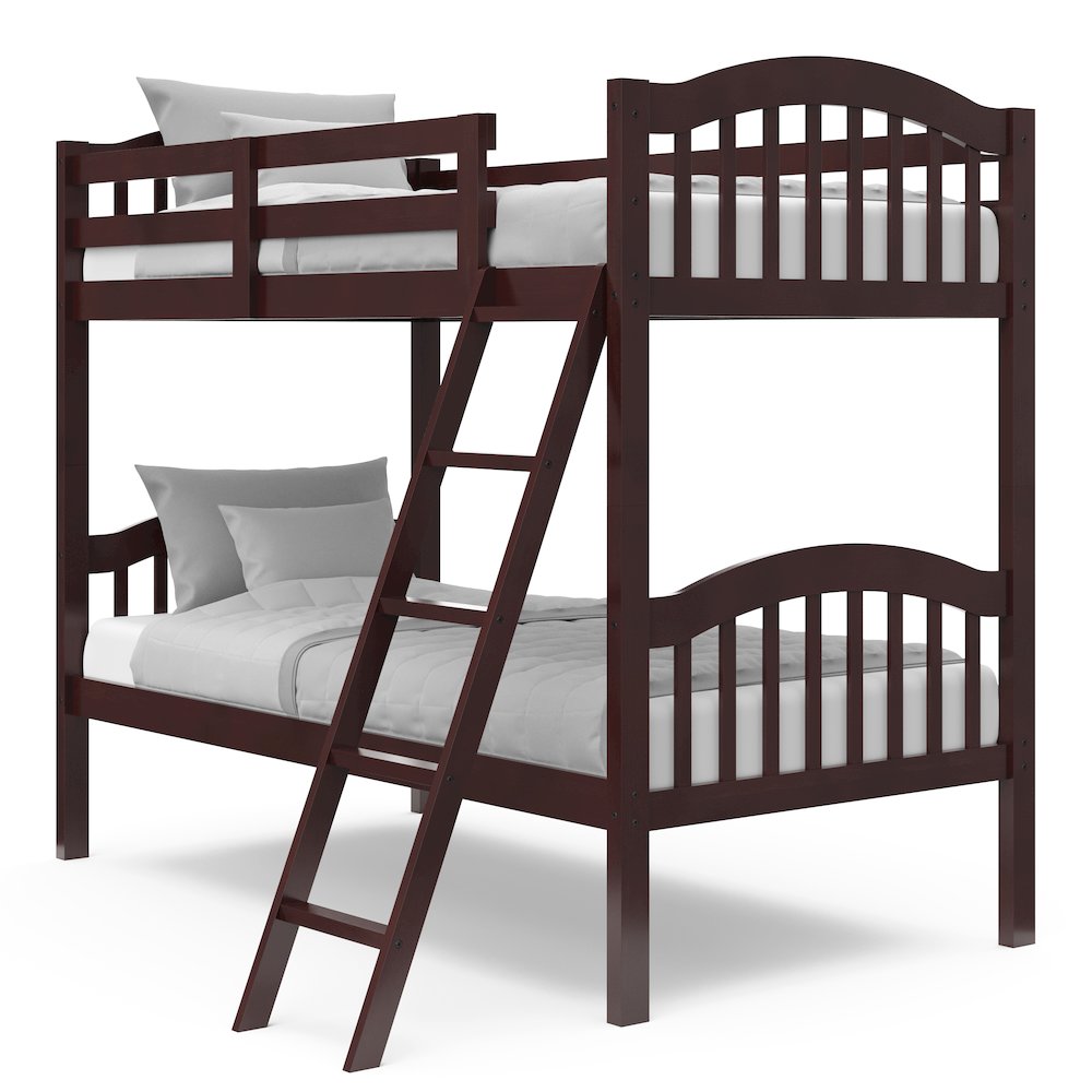 Storkcraft Long Horn Twin-Over-Twin Bunk Bed (Espresso). Picture 1