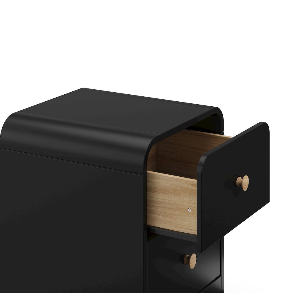 Storkcraft Next Santos 2-Drawer Nightstand (Black with Natural). Picture 4