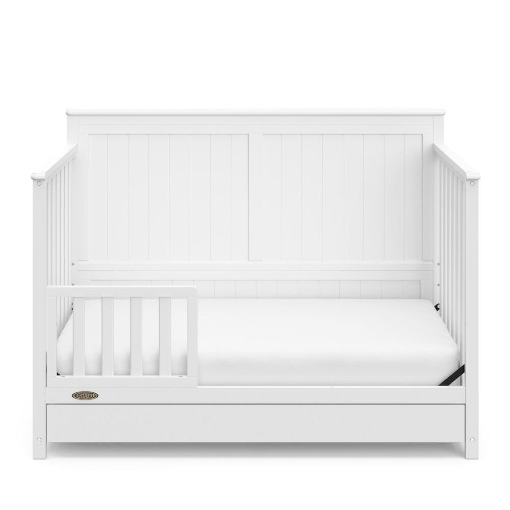 Graco Hadley 5-in-1 Convertible Crib with Drawer (White) –Crib with Drawer Combo. Picture 5