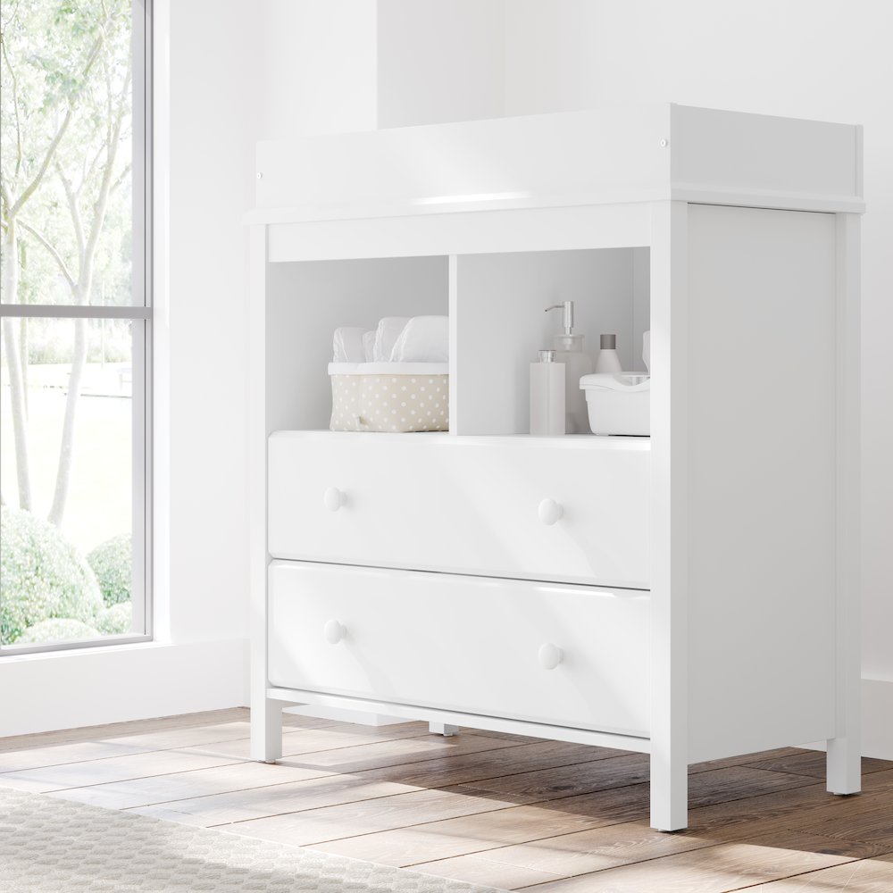 Storkcraft Alpine 2 Drawer Changing Table Chest (White). Picture 2