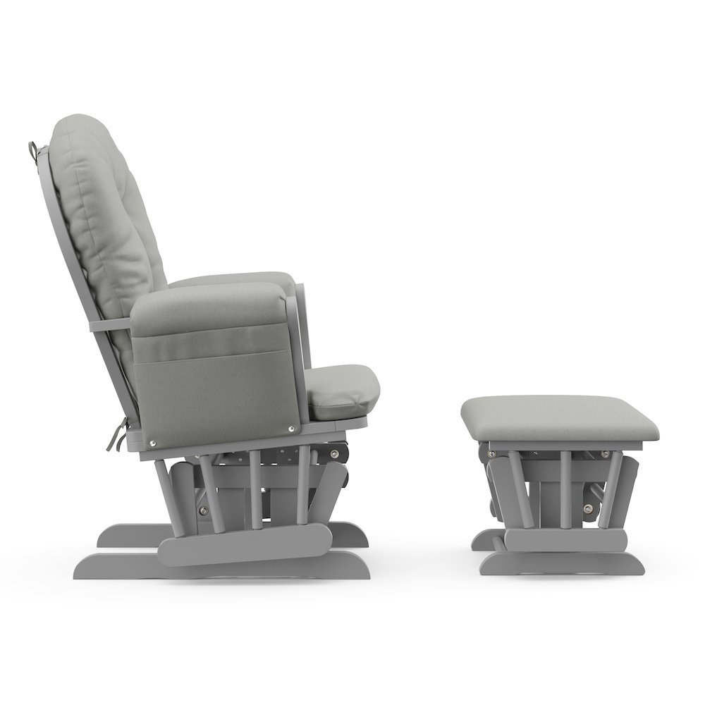 Storkcraft Hoop Glider and Ottoman - Pebble Gray with Light Gray. Picture 4