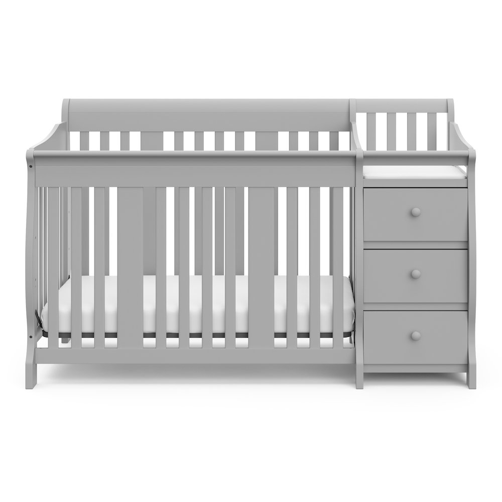 Storkcraft Portofino 4-in-1 Convertible Crib and Changer - Pebble Gray. Picture 3