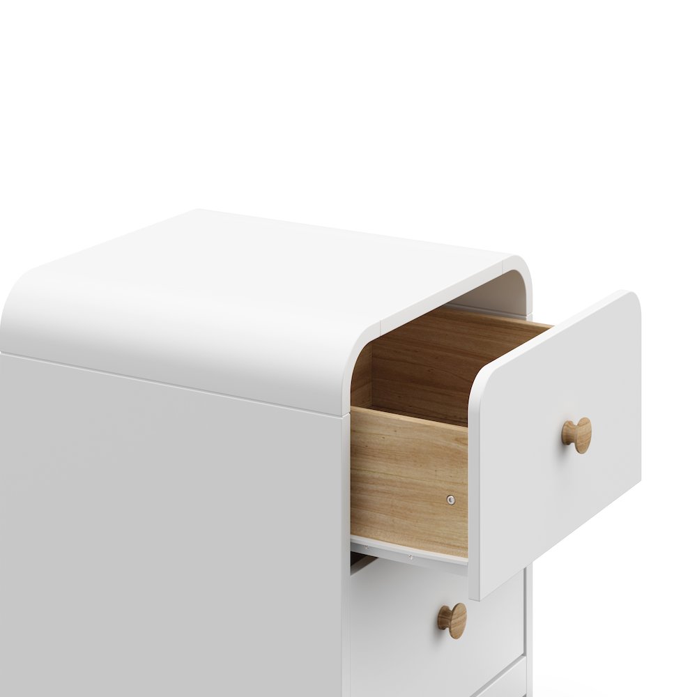 Storkcraft Next Santos 2-Drawer Nightstand (Whtie with Natural). Picture 5
