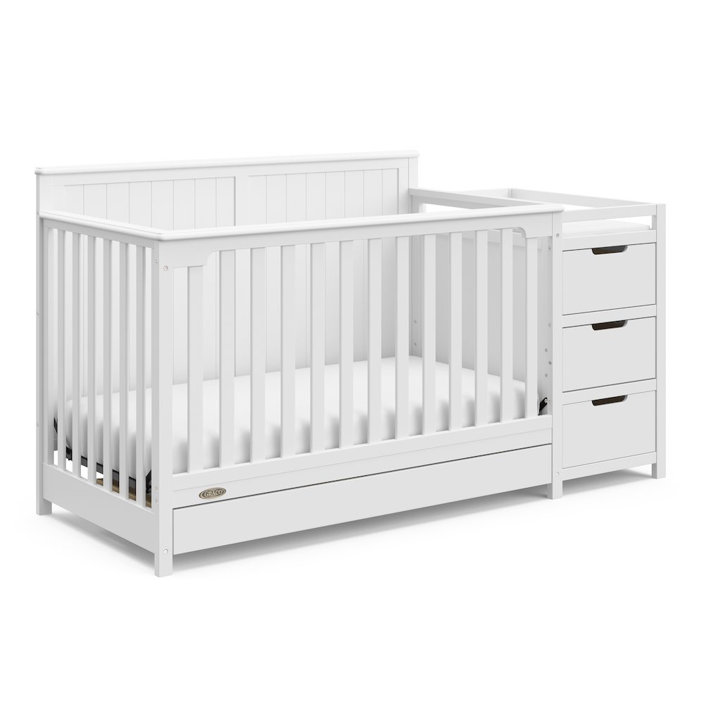 Graco Hadley 5-in-1 Convertible Crib and Changer with Drawer (White). Picture 4