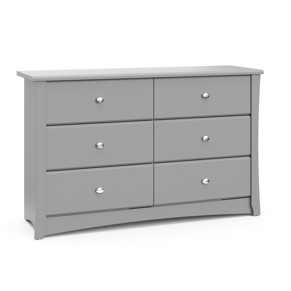 Storkcraft Crescent 6 Drawer Double Dresser (Pebble Gray). Picture 1