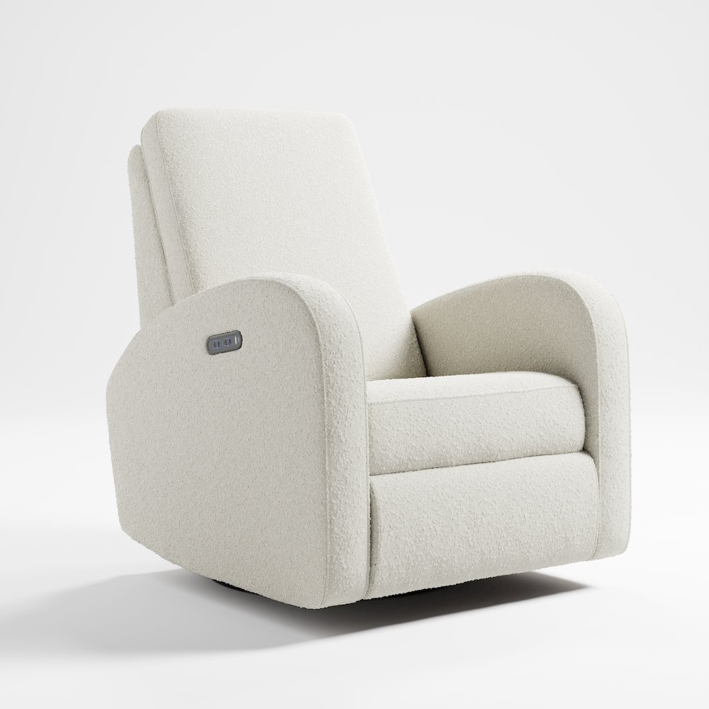 Storkcraft Santa Monica Power Recliner Swivel Glider (Ivory Boucle). Picture 1