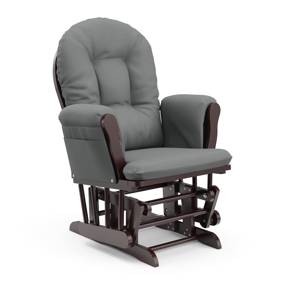 Storkcraft Hoop Glider and Ottoman - Espresso with Gray. Picture 6