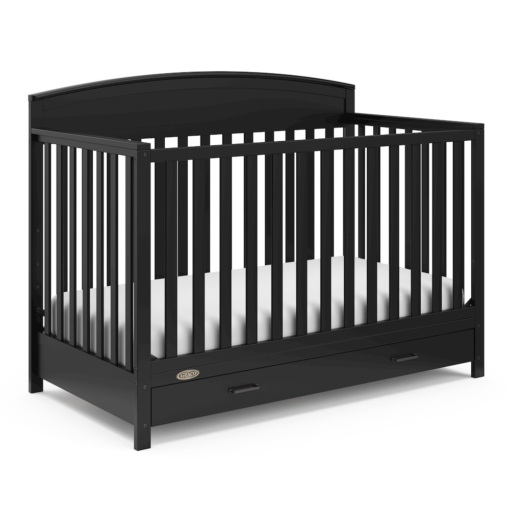 Graco Benton 5-in-1 Convertible Crib with Drawer (Black). Picture 1