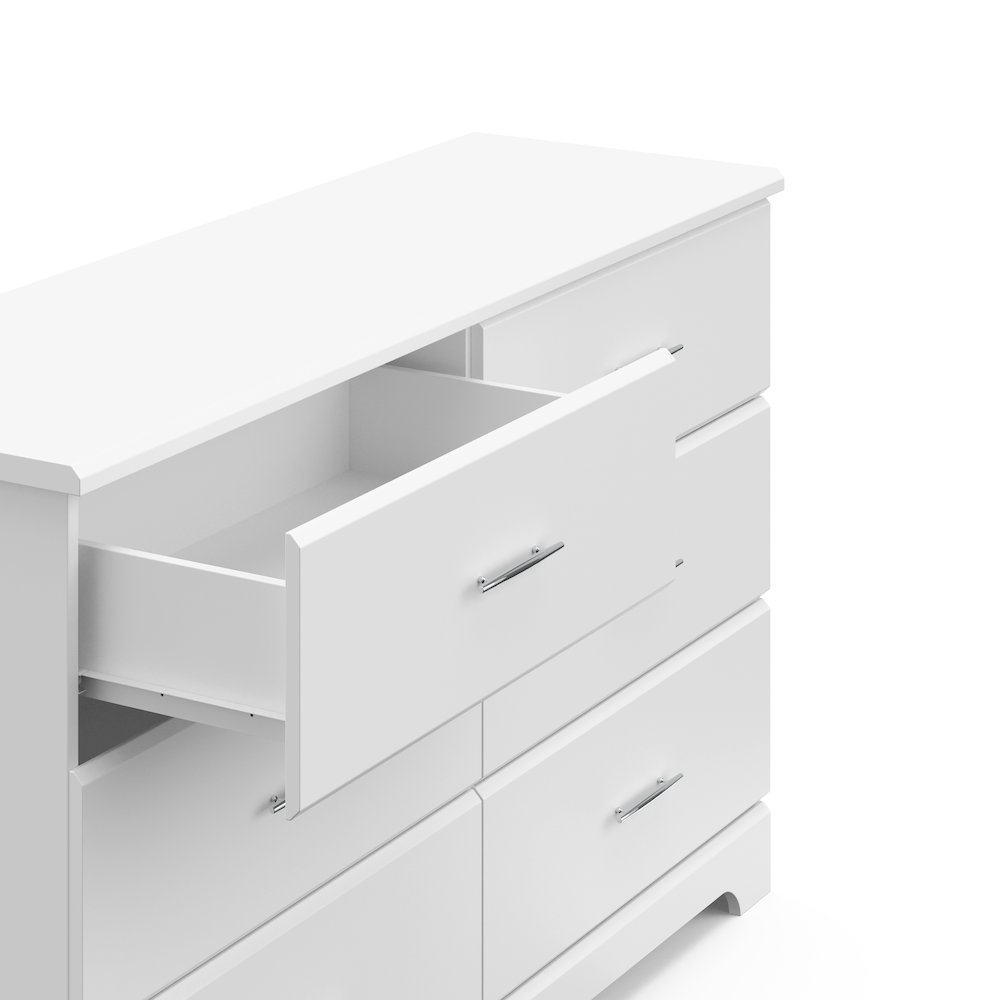 Storkcraft Brookside 6 Drawer Double Dresser (White) – GREENGUARD Gold Certified. Picture 5
