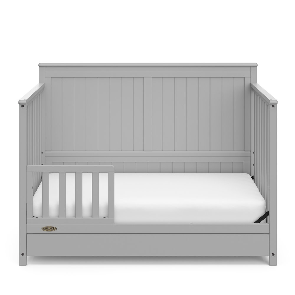 Graco Hadley 5-in-1 Convertible Crib with Drawer (Pebble Gray). Picture 5