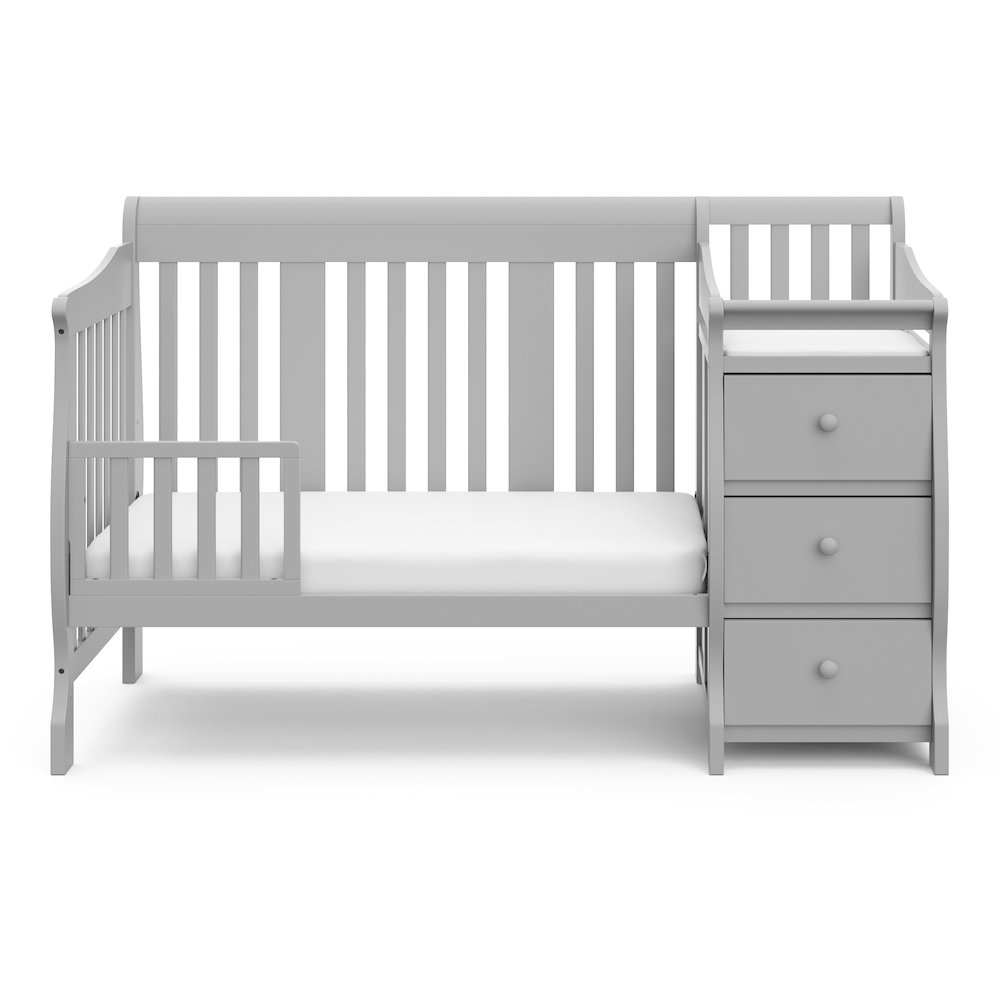 Storkcraft Portofino 4-in-1 Convertible Crib and Changer - Pebble Gray. Picture 6