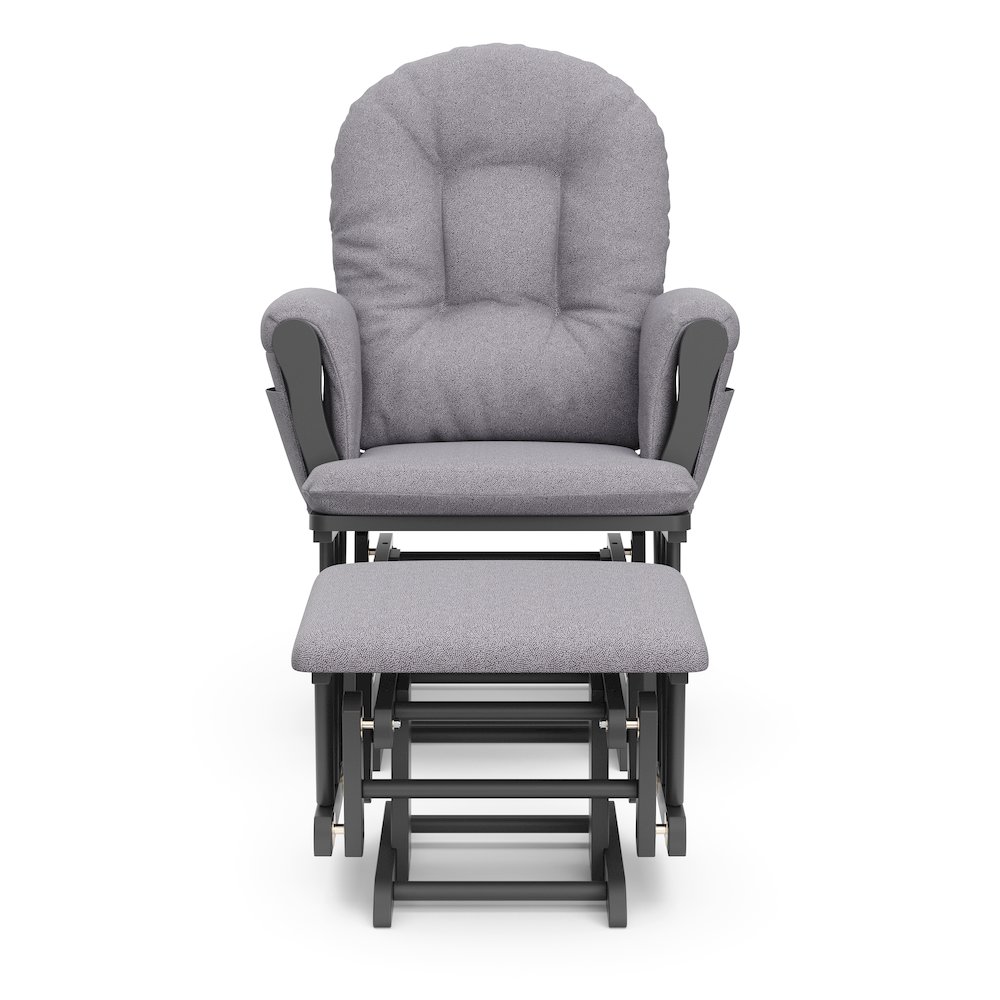 Storkcraft Hoop Glider and Ottoman - Gray with Gray Swirl. Picture 3