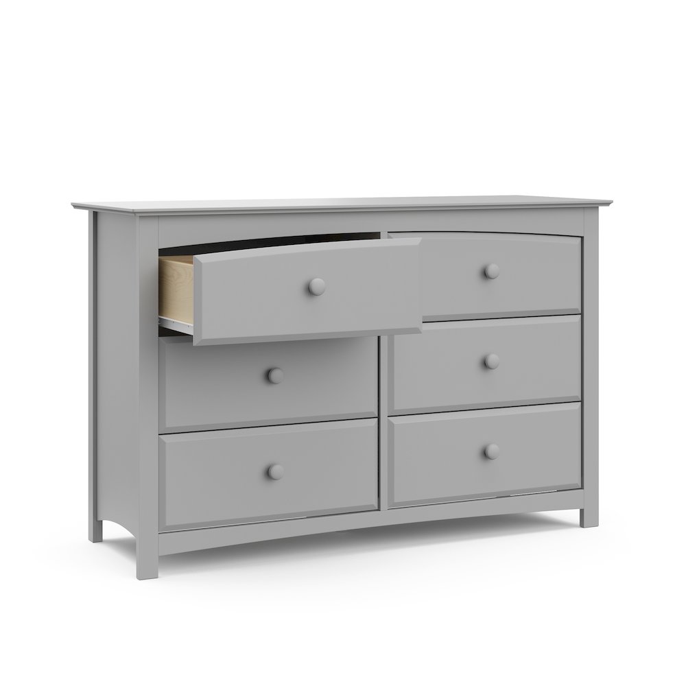 Kenton 6 Drawer Universal Double Dresser - Pebble Gray. Picture 5