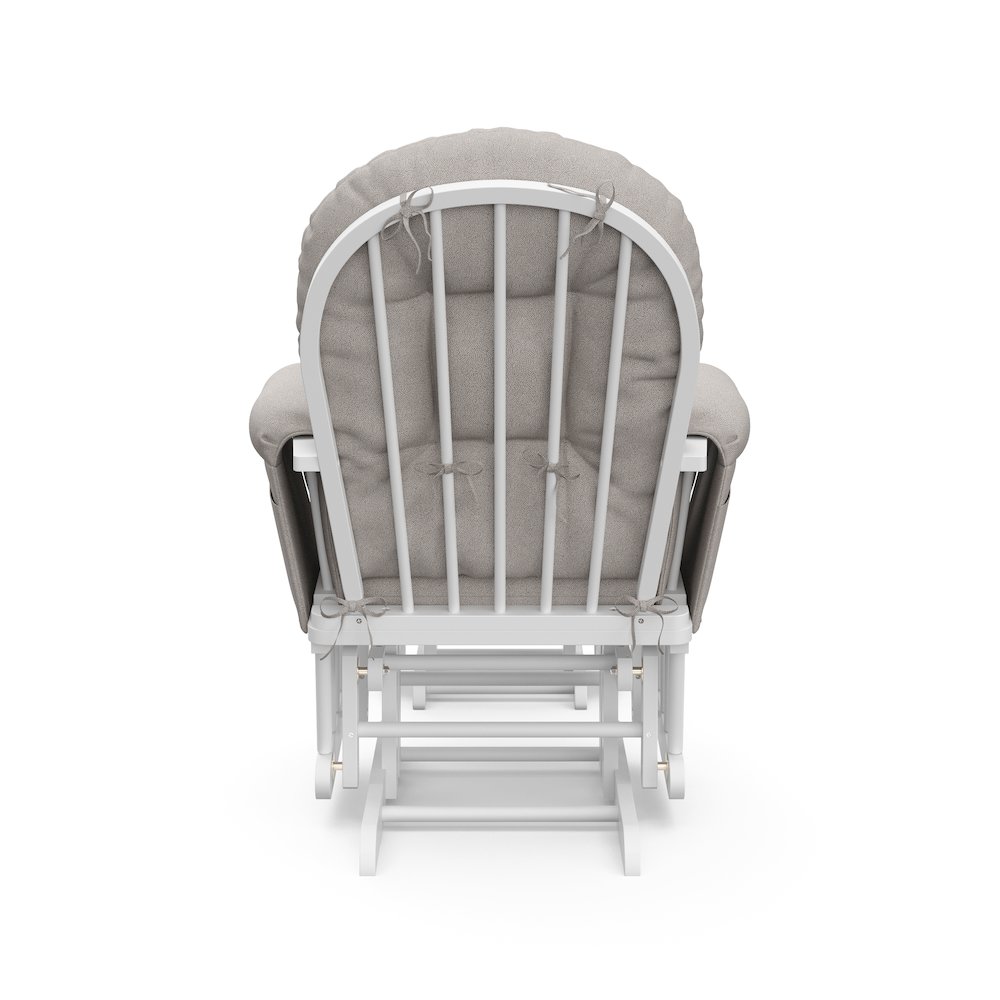 Storkcraft Hoop Glider and Ottoman - White with Taupe Swirl. Picture 5