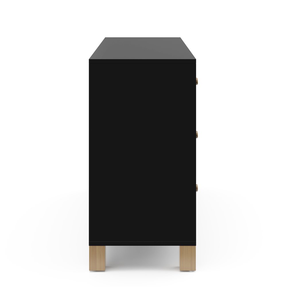 Storkcraft California 6-Drawer Double Dresser (Black with Driftwood). Picture 4