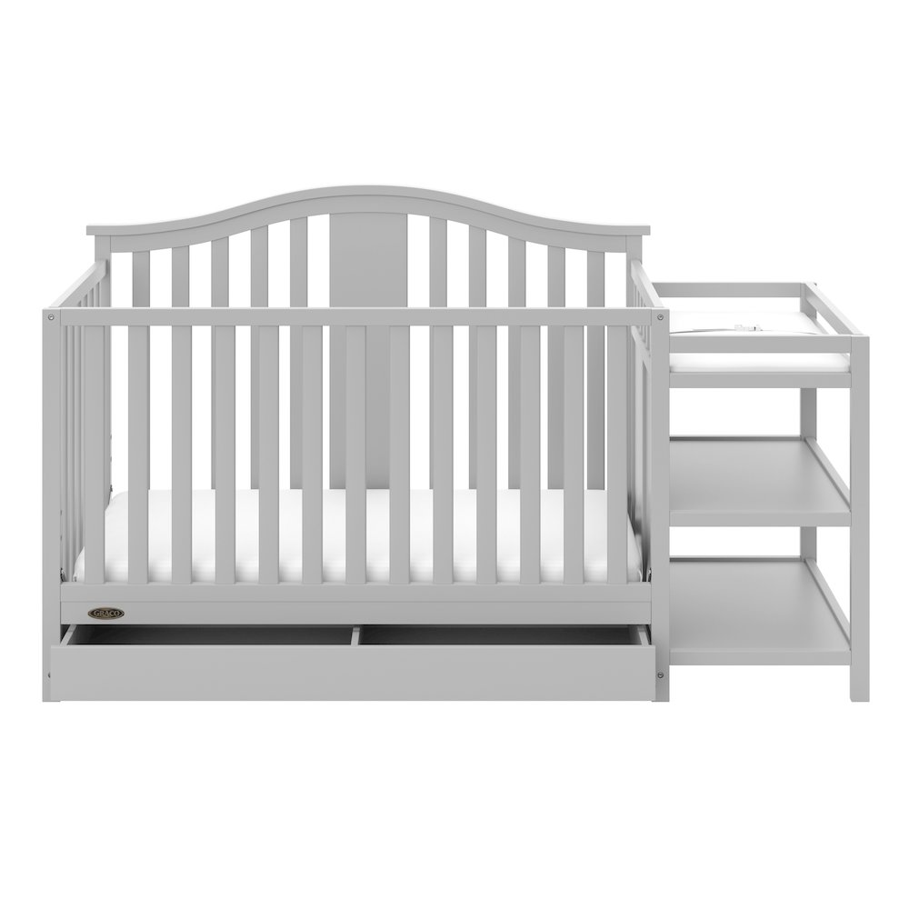 Graco Solano 4-in-1 Convertible Crib & Changer with Drawer - Pebble Gray. Picture 2