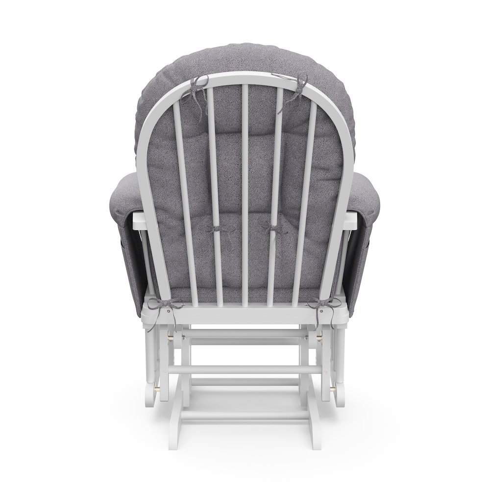 Storkcraft Hoop Glider and Ottoman - White with Gray Swirl. Picture 7