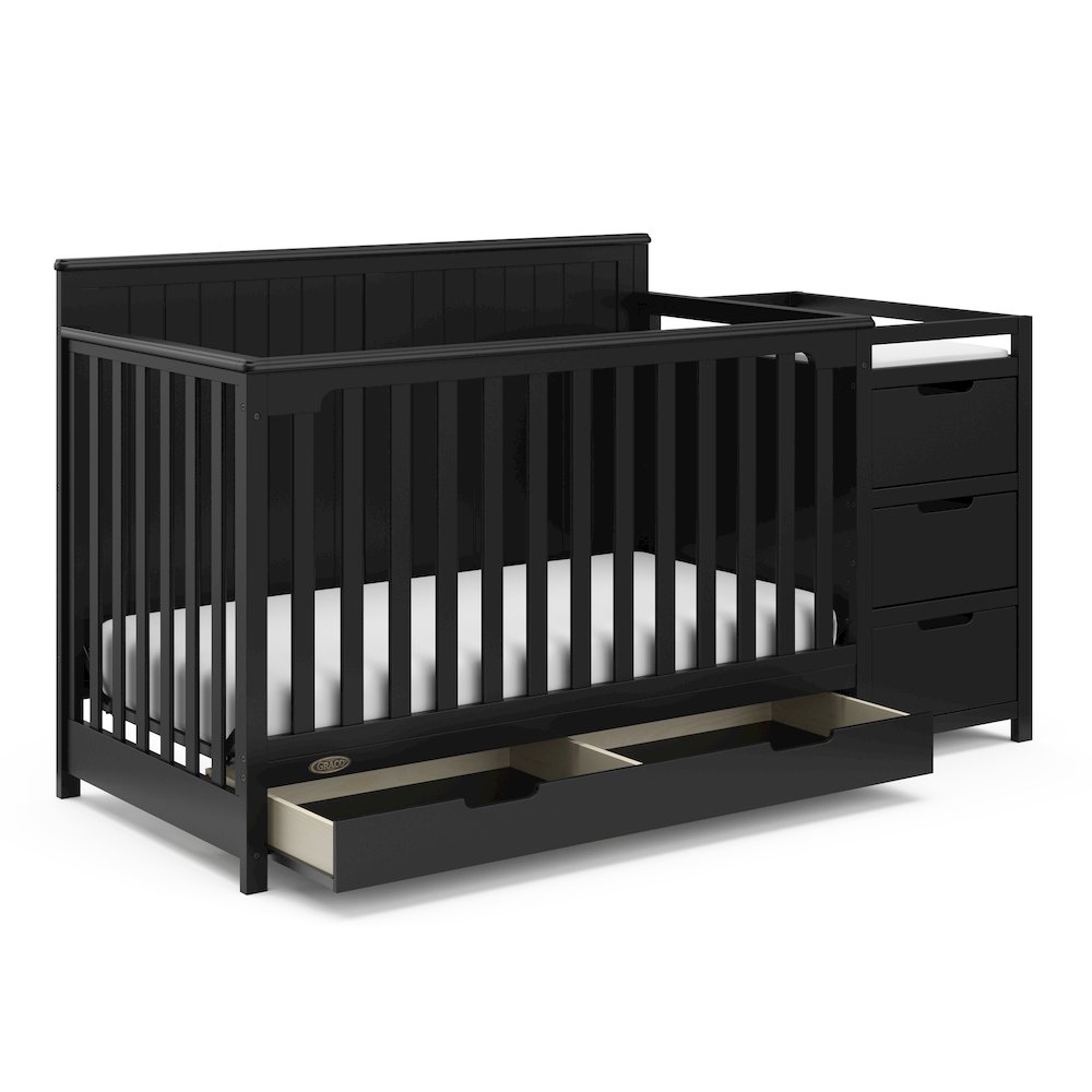 Graco Hadley 5-in-1 Convertible Crib and Changer with Drawer (Black)