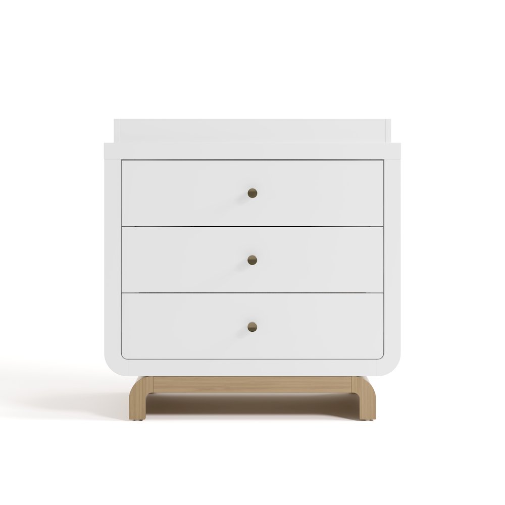 Santorini 3 Drawer Chest With Topper-White/Driftwood. Picture 2