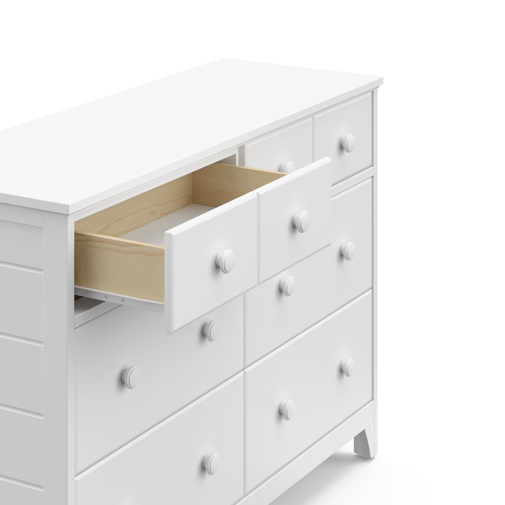 Storkcraft Moss 6 Drawer Double Dresser - White. Picture 5