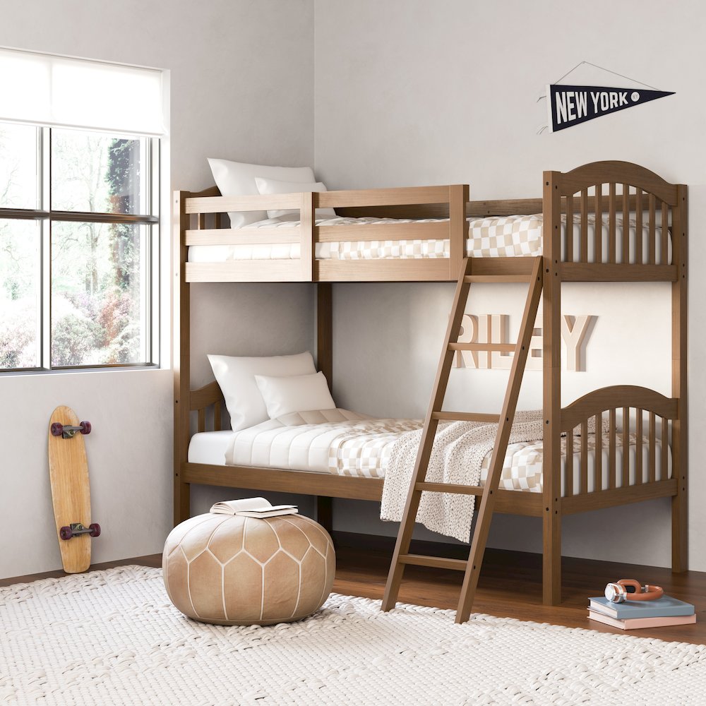 Storkcraft Long Horn Twin-Over-Twin Bunk Bed (Hazelnut). Picture 2