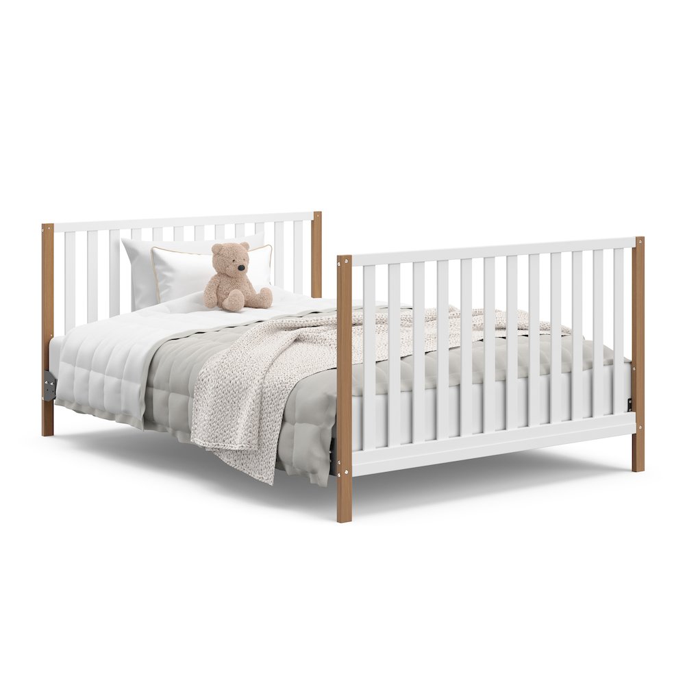 Storkcraft Modern Pacific 4-In-1 Convertible Crib - White/Vintage Driftwood. Picture 6