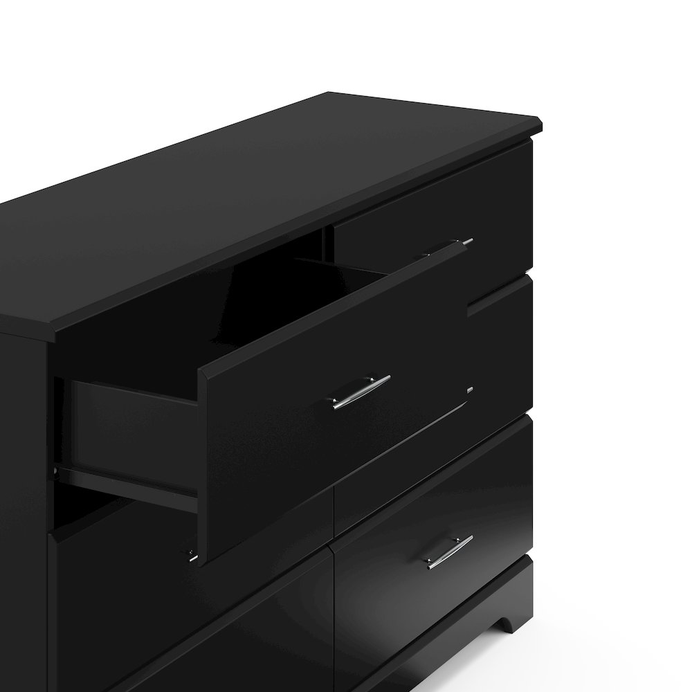 Storkcraft Brookside 6 Drawer Double Dresser (Black) – GREENGUARD Gold Certified. Picture 4