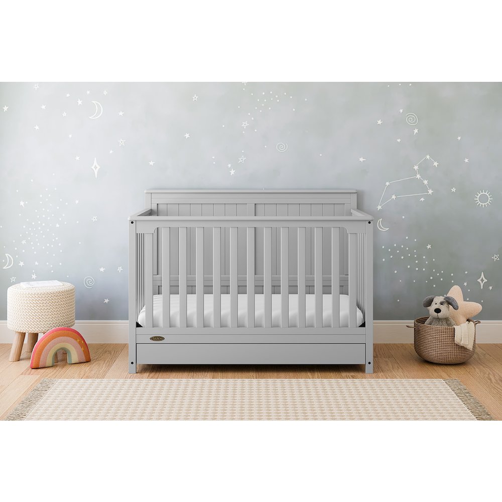 Graco Hadley 5-in-1 Convertible Crib with Drawer (Pebble Gray). Picture 2