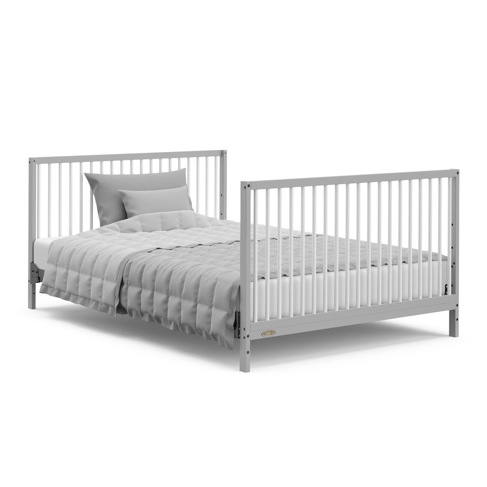 Graco Teddi 5-in-1 Convertible Crib with Drawer - Pebble Gray and White. Picture 4