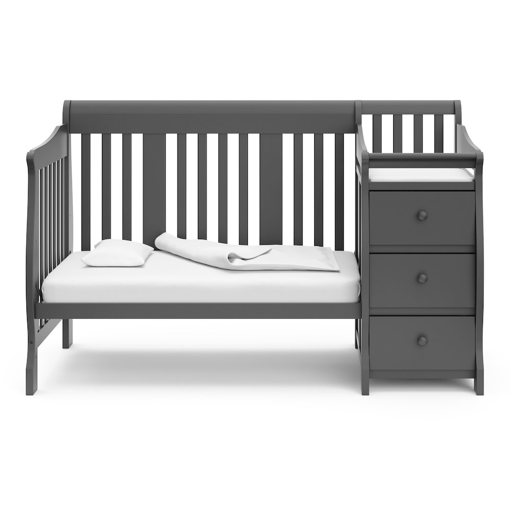 Storkcraft Portofino 5-in-1 Convertible Crib and Changer - Gray. Picture 5
