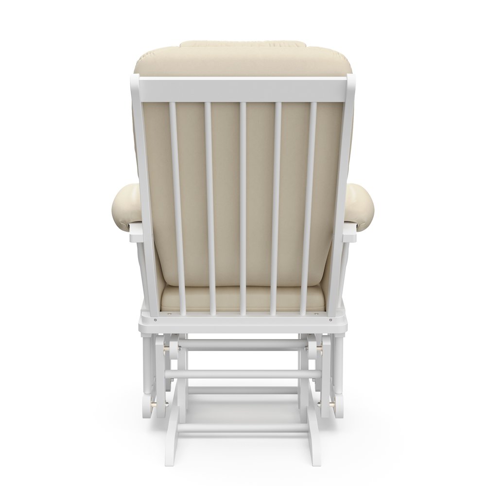 Tuscany Glider & Ottoman - White with Beige. Picture 10