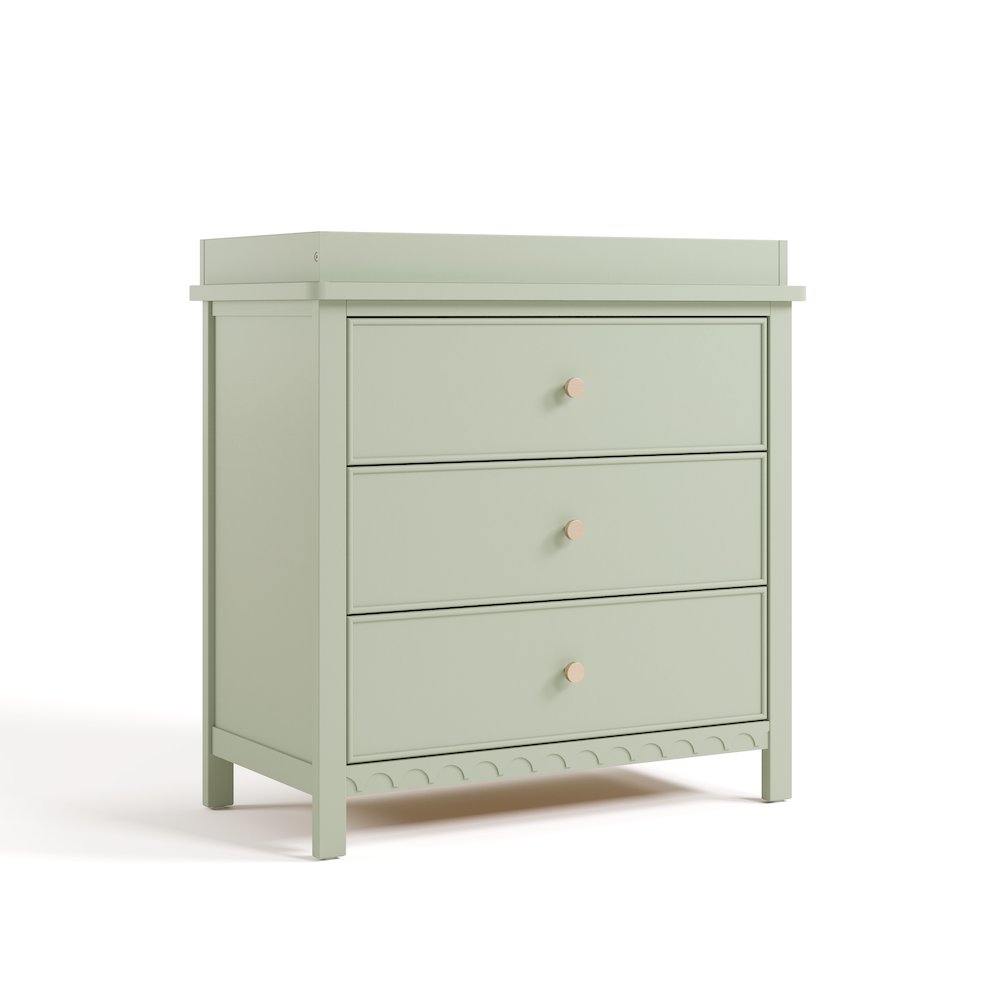Graco Sasha 3 Drawer Chest with Changing Topper - Sage. Picture 1