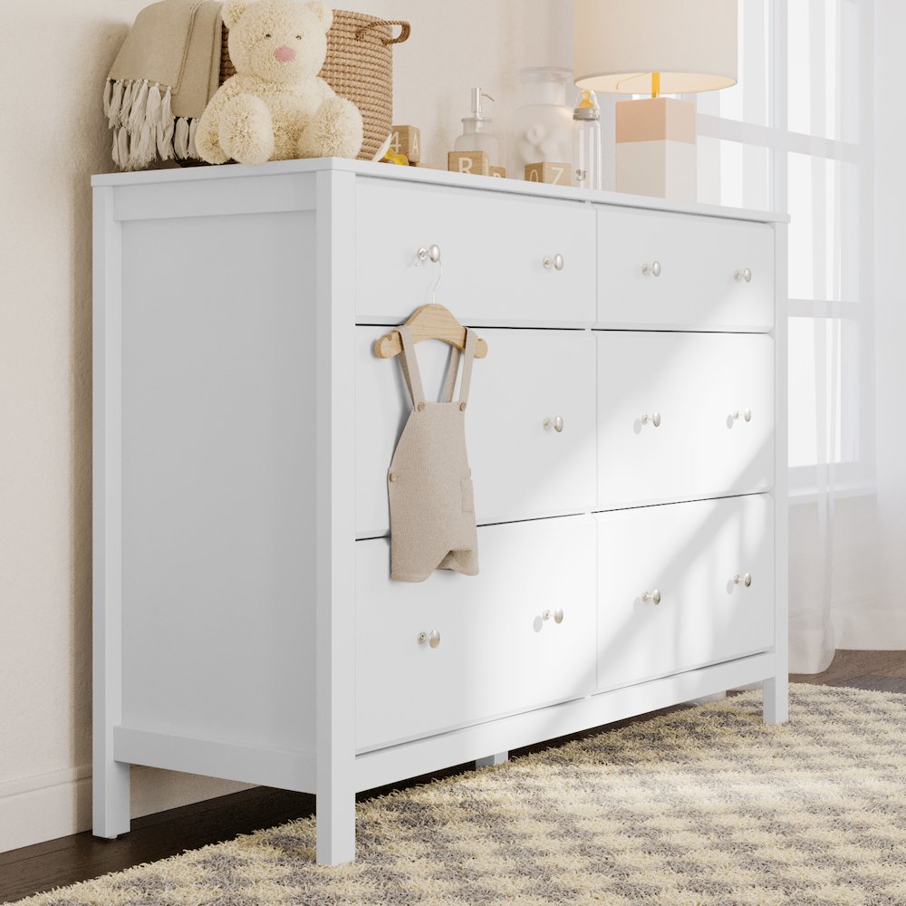 Storkcraft Horizon 6 Drawer Dresser (White) - GREENGUARD Gold Certified. Picture 2