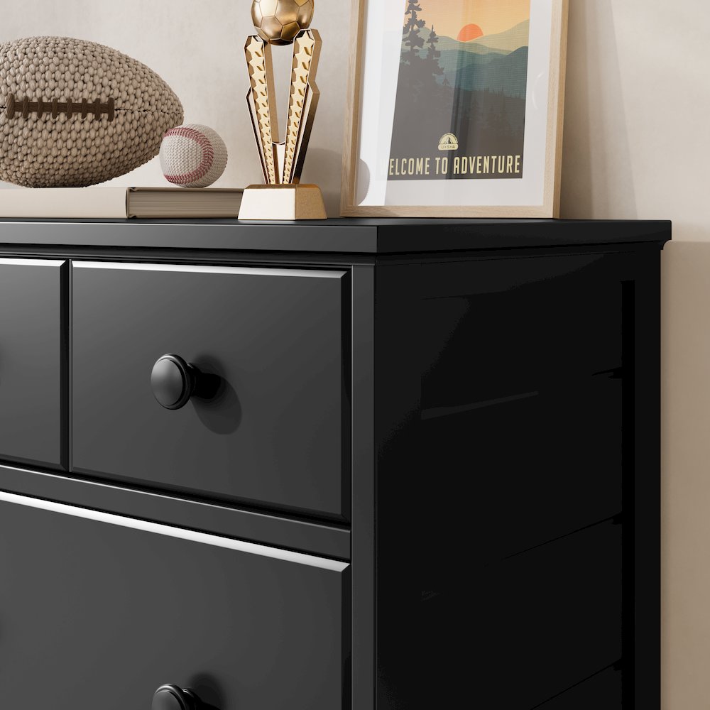 Storkcraft Moss 6 Drawer Double Dresser - Black. Picture 2