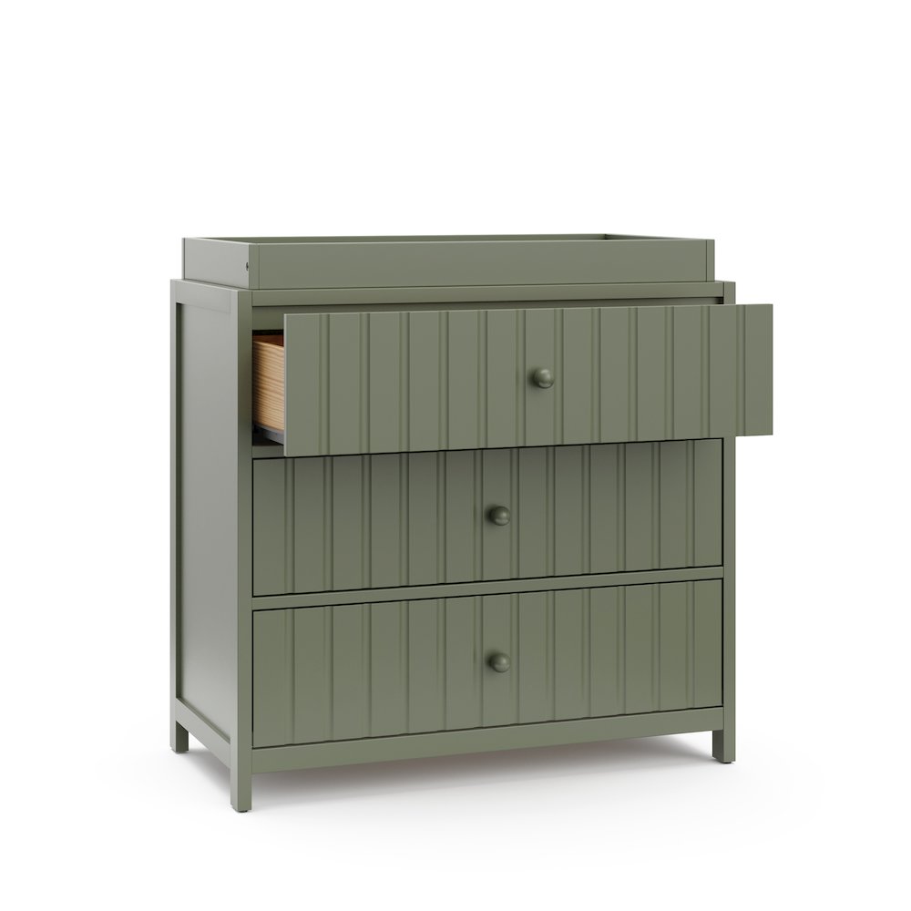 Graco Teddi 3 Drawer Chest with Changing Table Topper (Olive). Picture 4