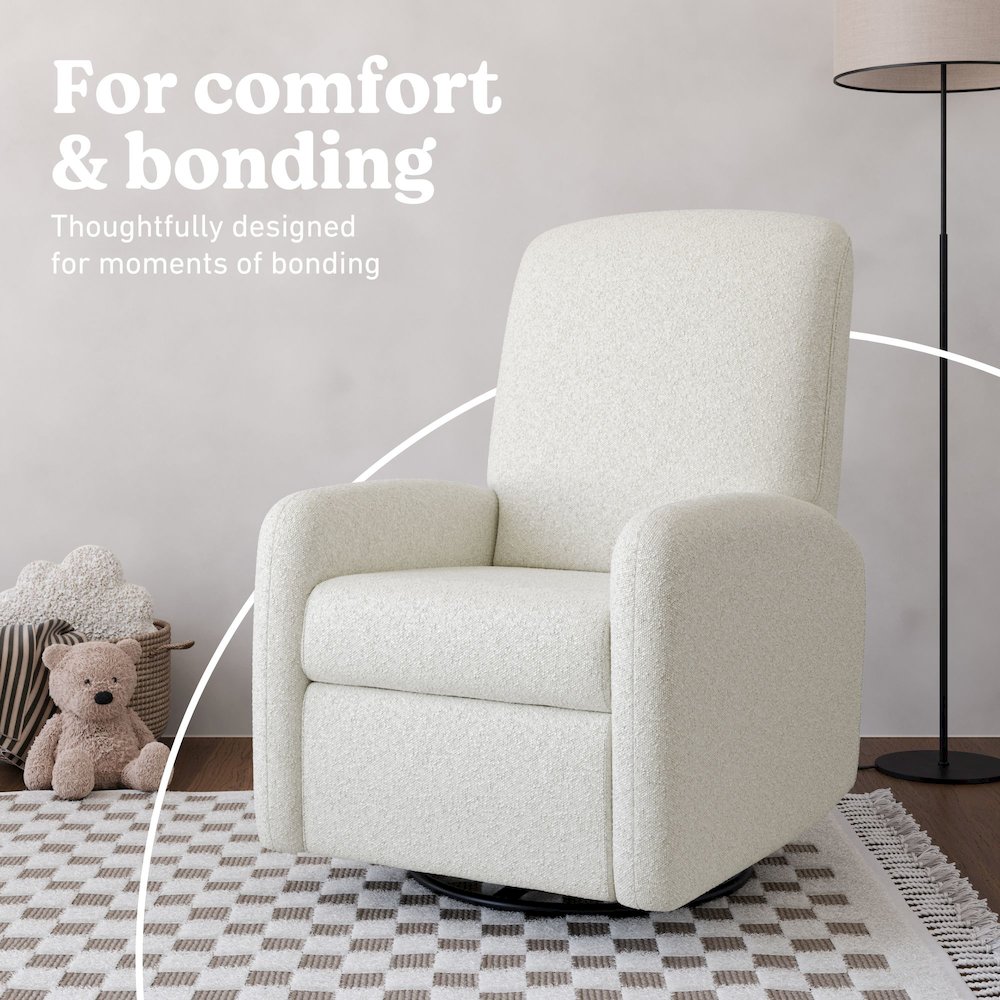 Bellwood Power Recliner Swivel Glider - Ivory Boucle. Picture 3