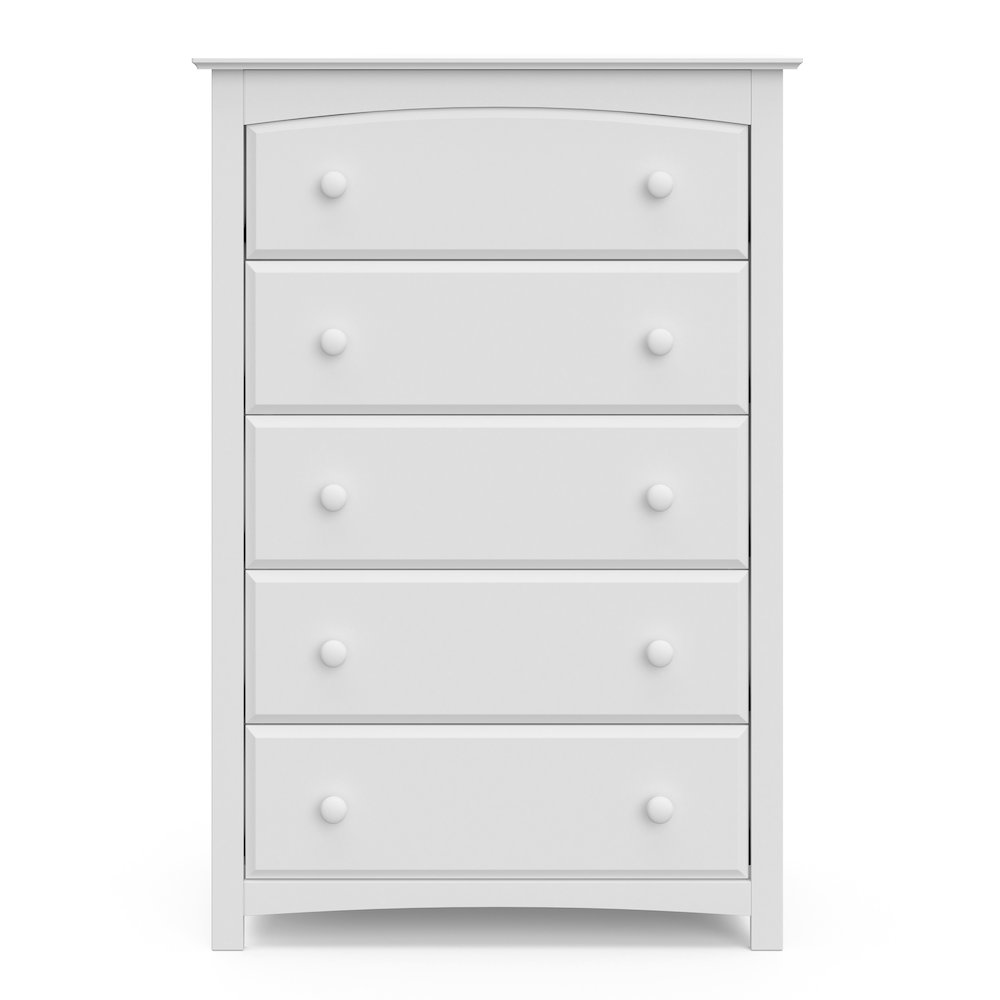 Kenton 5 Drawer Universal Dresser - White. Picture 3