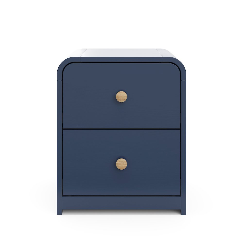 Storkcraft Next Santos 2-Drawer Nightstand (Midnight Blue with Natural). Picture 3