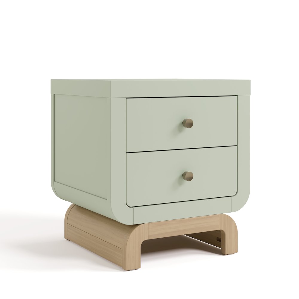 Santorini 2 Drawer Nightstand - Sage & Driftwood. Picture 1