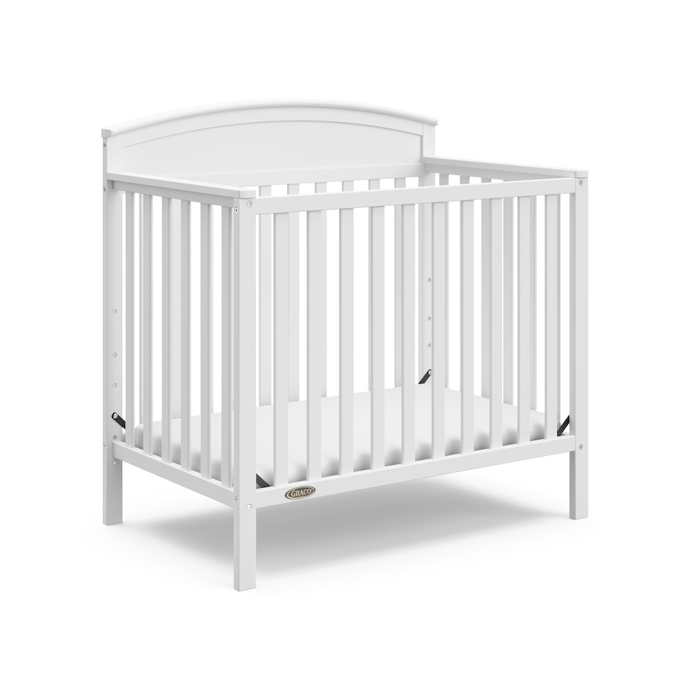 Benton 4-in-1 Convertible Mini Crib with Mattress Graco Color: White