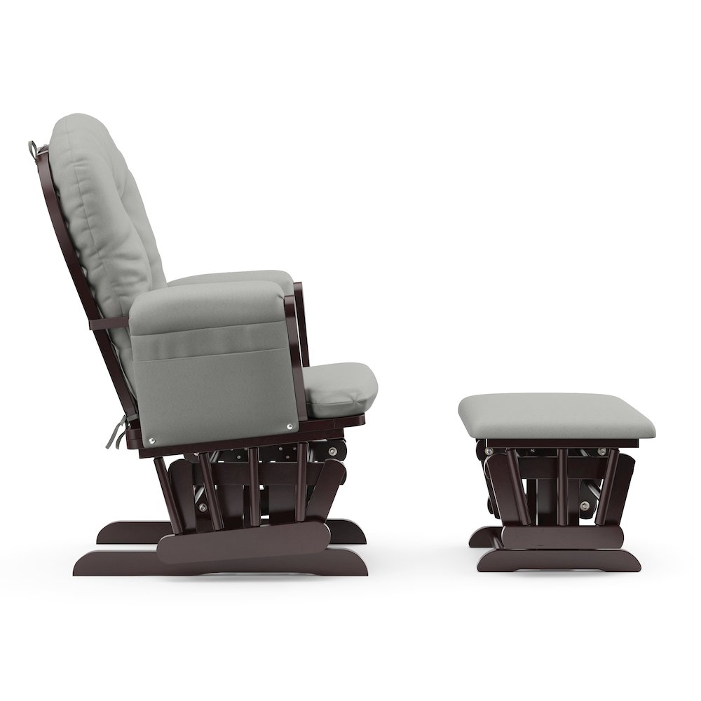 Storkcraft Hoop Glider and Ottoman - Espresso with Light Gray. Picture 4