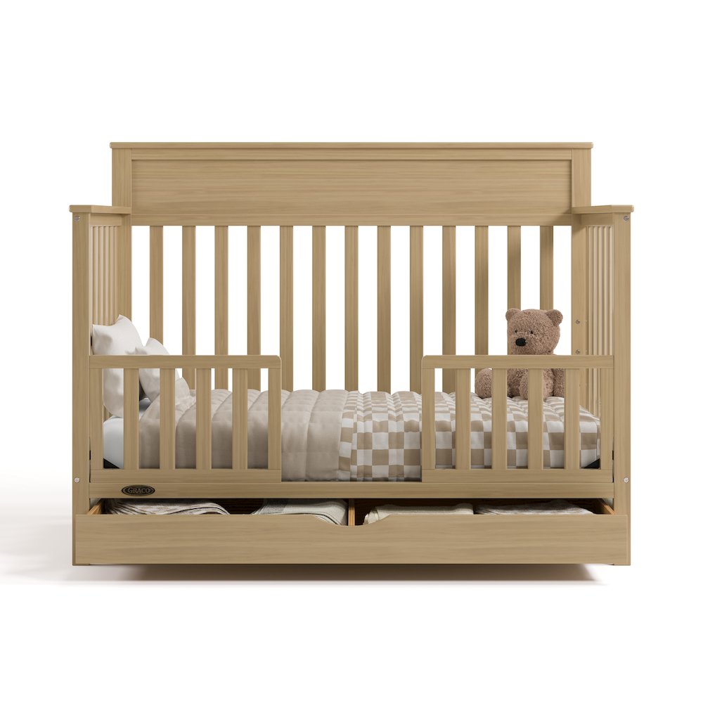 Shiloh Convertible Crib with Drawer - Driftwood. Picture 3