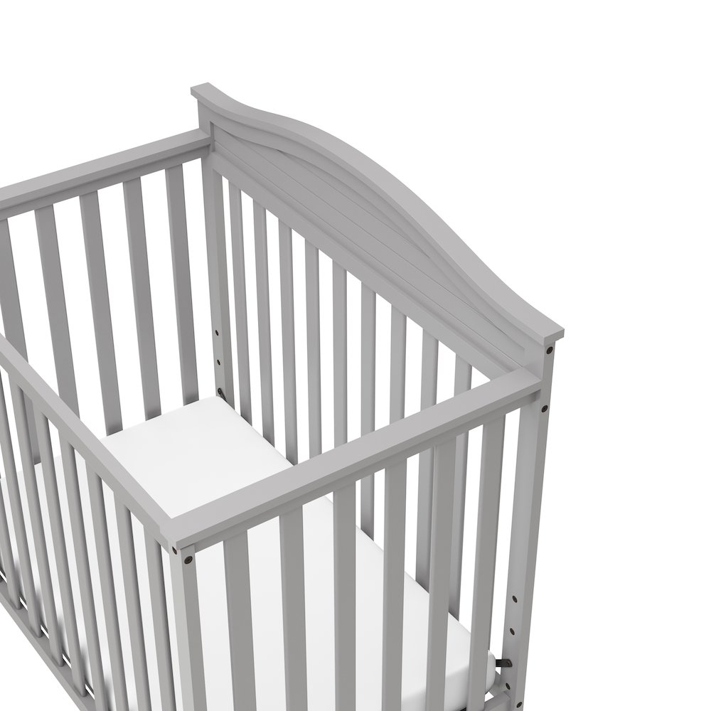 Graco Stella 4-in-1 Convertible Mini Crib with Bonus Mattress - Pebble Gray. Picture 4