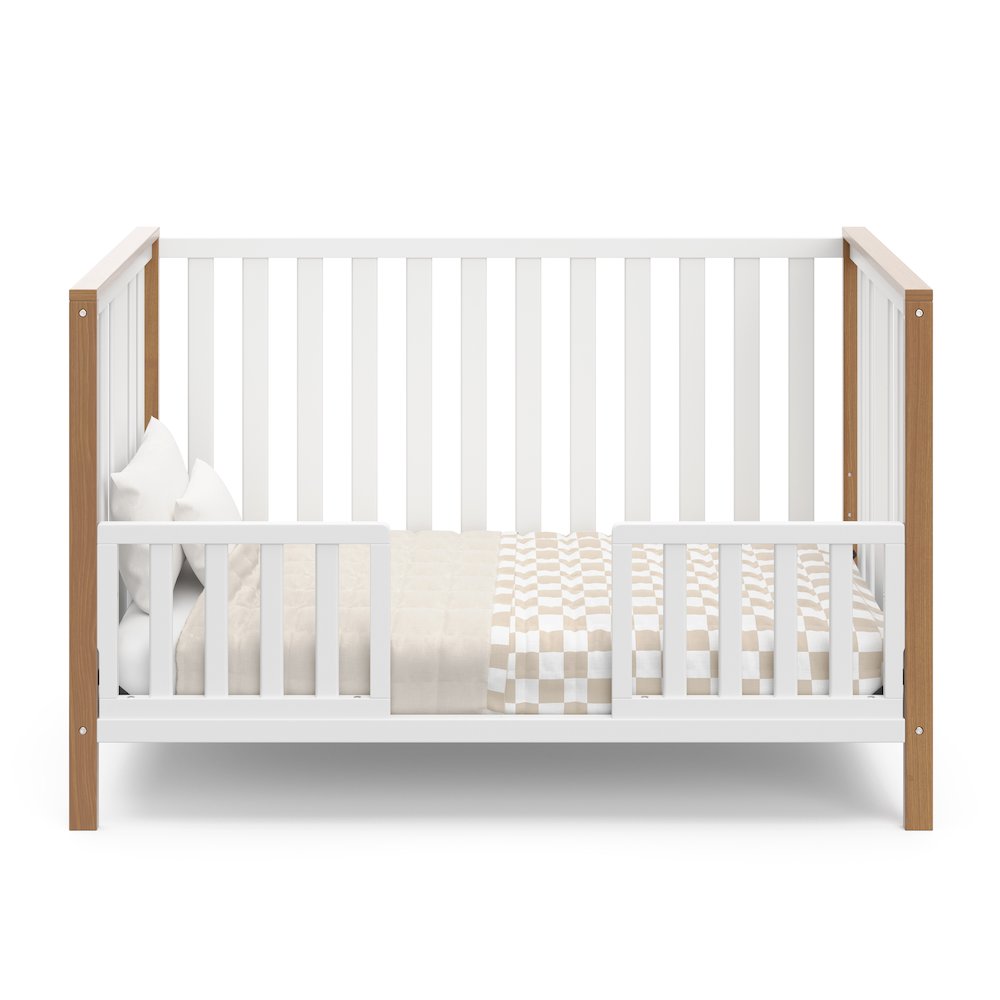 Storkcraft Modern Pacific 4-In-1 Convertible Crib - White/Vintage Driftwood. Picture 5