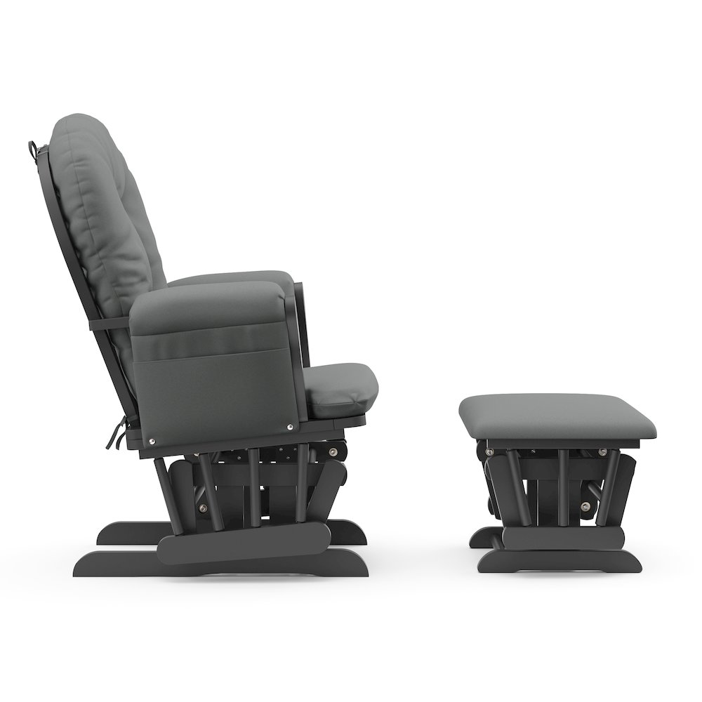 Storkcraft Hoop Glider and Ottoman - Gray with Gray. Picture 4